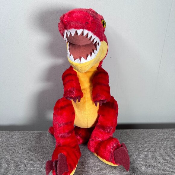 Build A Bear Dinosaur Tyrannosaurus Rex Stuffed Animal Plush Toy Red Striped - Picture 2 of 12